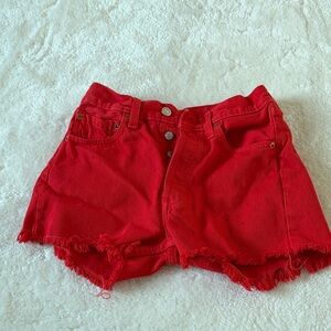 Vibrant Red Women's Jean Shorts